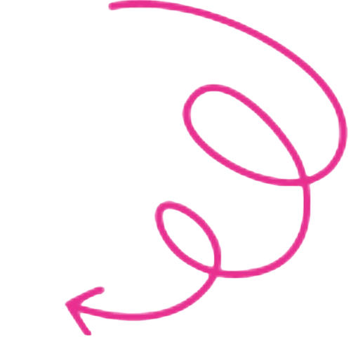 Curly arrow icon pink