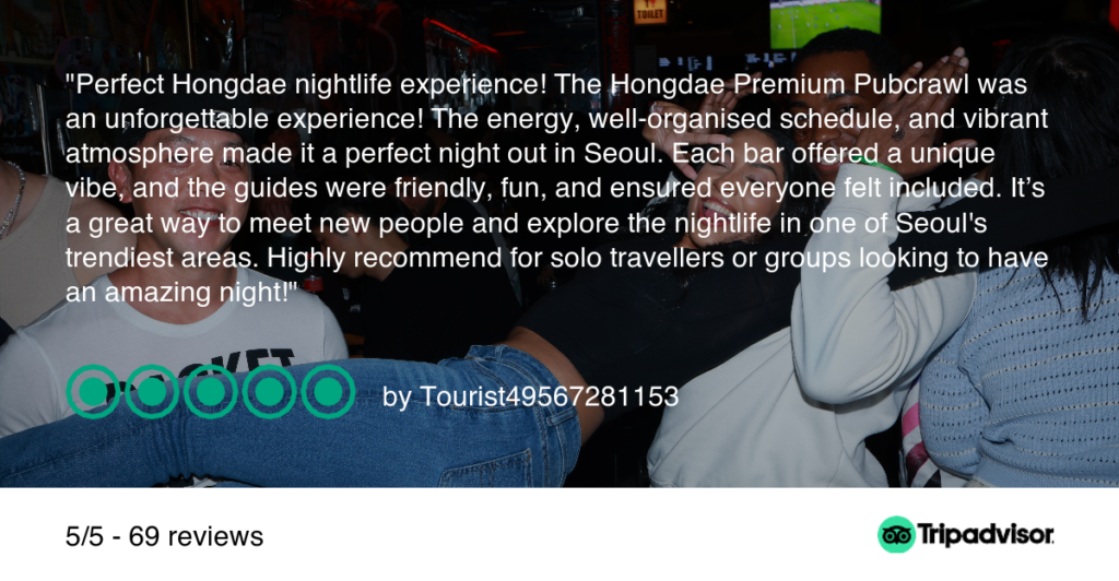 tripodvisor's review of the pub crawl in Hongdae